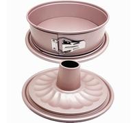 DWWTKL 10 Inch Springform Pan with 2 Bases Non-Stick Spring Form and Cheesecake Baking Mold Heavy Duty Carbon Steel Pound Cakes Tube Mould for Oven - Champagne Gold