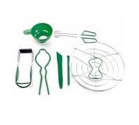 dwxnauixl Canning Pieces Stainless Canning Set for Bath/Pressure Hard Durable Making Starter Tongs, Steamer Rack, Lifter, Green