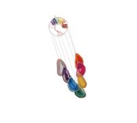 dwxnauixl Crystal Agate Wind Chime Beautiful Multicolor Indoor Decoration for Meditation 7 for Chakra, Slice, 10cm