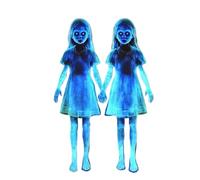 dwxnauixl Double Trouble Twin Yard Signs With Ground Stakes 40cm Height Scary Halloween Décor Suitable For Courtyard Decoration Twin Yard Signs With Stakes Scary Girl Ghosts, 2pcs