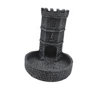 dwxnauixl Game Night Essential Castle Dice Tower With Tray Mixing Fairness And Randomness For Engaging Experience Resin Wall Carving Dice Rolling Tray , Grey Black , 11x9.5x12cm