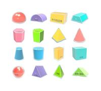 dwxnauixl Math Education Folding Geometric Shapes Kids Learning Toys Engaging 3D Shapes Geometric Solids Pattern Blocks Solid for Creative Resources Math