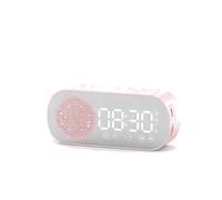 dwxnauixl Mirror Alarm Clock And Small Bluetooth Speaker With LED Mirror Display Offering Dual Alarm For Morning Routine, 新品 Z7【樱花粉】