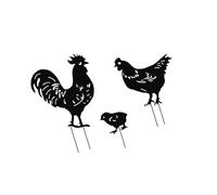 dwxnauixl Whimsical Set of 3 Chicken Yard Art Stakes for Outdoor Pathway Decor Ornaments Hen