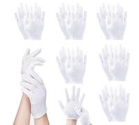 Dwzain 6 Pairs Cotton Gloves, White, Moisturising, Dry Hands, Sensitive Skin (Large)
