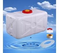 DWZL Durable 2mm HDPE Water Tank 25L/35L/50L/80L/120L/200L - Leakproof Rigid Container Storage Tank For Camping RV Farm Home Emergency Use With Outlet Valve(Size:50L)