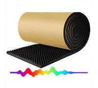 DWZL Exceptional Noise Reduction With Acoustic Foam Panels - 2cm Thick Self-Adhesive Soundproofing For Studios, KTV & Home Theaters 3D Wave Technology(Size:10㎡=1 * 10m,Color:Black)