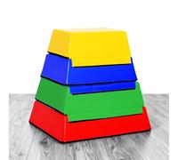 DWZL Kids Trapezoid Jump Box 3/4-in-1, Choose from 4 Base Sizes, Uniform 22cm Stackable Layers with Non-Slip EPE Foam for Home & Outdoor Fitness(Size:4-in-1)