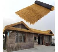DWZL Simulated Thatch Palm Leaf Roofing Tiles - Durable PE/PP Artificial Straw Roof For Tiki Bars, Gazebos, Patios, UV & Weather-Resistant, Easy Install, No Maintenance(Size:50cm*10m(19.7in*32.8ft))
