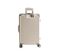 DWZXL Suitcases 24-inch Universal Aluminum Frame Trolley Case Large Capacity Customs Lock Suitcase Silent Universal Wheel Suitcase(White)