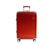 DWZXL Suitcases 24-inch Universal Aluminum Frame Trolley Case Large Capacity Customs Lock Suitcase Silent Universal Wheel Suitcase(Red)