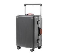 DWZXL Suitcases Luggage Aluminum Frame 20-inch Boarding Case Universal Wheel Wide Trolley Suitcase 24-inch Password Box Suitcase(Grey,20in)