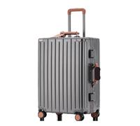 DWZXL Suitcases Luggage Aluminum Frame Universal Wheel Trolley case Business Suitcase Men's Password Boarding case Suitcase(Grey,20in)