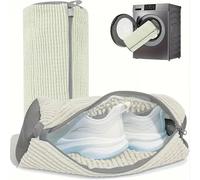 DX Grandway 2 Pcs Shoe Washing Machine Bags, XXL Shoe Laundry Bags for Washer Dryer, Sturdy Zipper with Hook Design, Sneaker Dry Bags Included, Reusable Washing Bag for Sneaker, Tennis, White, White