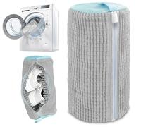 DX Grandway 2 Pcs Shoe Washing Machine Bags, XXL Shoe Laundry Bags for Washer Dryer, Sturdy Zipper with Hook Design, Sneaker Dry Bags Included, Reusable Washing Bag for Sneaker, Tennis, Grey, Gray