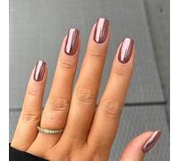 DX Grandway Press On Nails DX Grandway Short Fashion Acrylic Wine Red Square Stick On With Nail Glue Cute Fashion Trend Easy To Apply In 12 Sizes - 24 Pieces