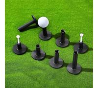DX Grandway Rubber Golf Tees for Mats, Driving Range & Simulator, Unbreakable Golf Mat Tee for Indoor & Outdoor Practice, 4 Sizes Rubber Tees & 3 Sizes Tees (20 Pcs Black)