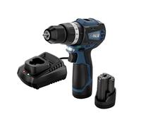 DX Pulse 12V Brushless Combi Drill Kit, Cordless Drill Driver with Hammer Function, 2 x 2.0Ah Batteries, Charger, 10mm Metal Chuck, 21+3 Torque, Case & Bits