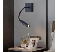 DX26TS Adjustable LED Wall Light 3000K Warm White, 90° Tilt & 350° Rotation Reading Lamp for Bedroom, Living Room, Hallway