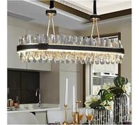 DX26TS Chandelier Crystal Chandelier Luxury Lamp Light Oval Light Luxury Black Metal Stainless - Pendant lamp Lighting,Pendant Lighting Ceiling