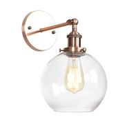 DX26TS Elegant LED with Clear Glass Shade for Living Room and Bedroom - Adjustable Wall Mount Light (Color:E)