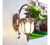 DX26TS European Outdoor Weatherproof Light, Die-cast Aluminum Waterproof Lamp Retro Single Head E27 Wall Sconces Traditional Classical Glass Lantern Decoration