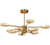 DX26TS Gold Romantic LED Sputnik Chandelier Light,Hanging Pendant Mid Century Light Fixtures,Pendant Lighting Ceiling