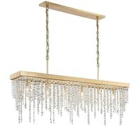 DX26TS Hanging Lamp, 6 Light Chandelier Antique Gold Finish with Hand Cut Crystal,Strong Decoration,Gorgeous,Illumination，Create an Atmosphere。,Pendant Lighting Ceiling