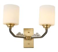 DX26TS LED Chinese with Cylindrical Glass Shade for Kitchen Bathroom Decorative Wall Lamp(B)