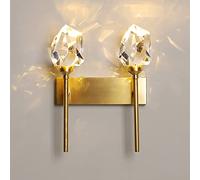 DX26TS LED Crystal Glass Lamp Temperature Adjustable Dimmer Brass Wall Perfect for Living Room Bedroom Hallway Corridor Stairs - Golden Color
