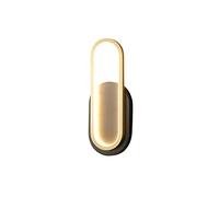 DX26TS LED Dimmable Brass 12W Warm/Natural/White Light, Decorative Wall Lamp for Living Room Bedroom Hallway, Black