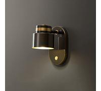 DX26TS LED Light Indoor 7W 3 Color Temperature Adjustable Brass Lamp, Rotatable Decorative Wall in Black for Living Room Bedroom Hallway Corridor Stairs Hall