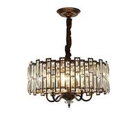 DX26TS Lighting Round Luxury Hanging Ceiling Light, Crystal Chandelier Romantic LED Pendant Light Compatible with Dining Room,Living Room,Kitchen Island,Bedroom