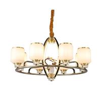 DX26TS Living Room Chandelier New Chinese Chandelier Full Copper Natural Jade Stone Dining Room Luxury Ambiance Architecture Villa Smart Lighting,Pendant Lighting Ceiling