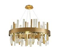 DX26TS Luxury Crystal Chandelier Compatible with Living Room Gold Round Home Bedroom Decoration Hanging Lamps and Lanterns,Pendant Lighting Ceiling