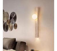 DX26TS Minimalist Rectangular Stone Wall Lamp Art Deco White Glass Indoor Bedroom Dining Room Lighting Fixture