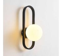 DX26TS Nordic Oval Bedroom Iron Lighting Bedside Wall Lamp White Glass Shade for Living Room and Bathroom