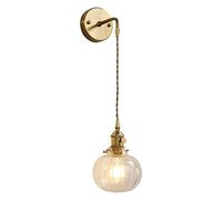 DX26TS Pattern Glass Light Mounted Lamp G9 Wall Mount Single, Indoor Lighting Fixture Home Decor Headboard Lamps for Living Room Bedroom Bedside Stairs