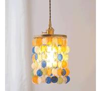 DX26TS Shell Chandelier Lamp Minimalist All Copper Round Light Luxury Crystal Hanging Lamp,Pendant Lighting Ceiling