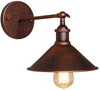 DX26TS,Single Head E27 Wrought Ironing Retro Lamp Indoor Loft Industrial Style Decorative Wall Restaurant Corridor Aisle/Rust Hopeful, Brass