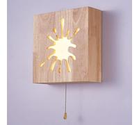 DX26TS Square Wooden Bedroom Light with Pull Style for Living Room and Hallway - LED