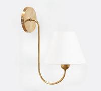 DX26TS Stylish Brass Wall Light Fixture Height, W x D Single Swoop Lamp, Bronze Lighting for Living Room & Bedroom Home Decor