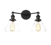 DX26TS Vanity Light Fixtures, Adjustable Wall Lamps Bathroom Mirror Lighting, Clear Glass Shade Sconces Compatible with Bedroom,B,Wall