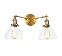 DX26TS Vanity Light Fixtures, Adjustable Wall Lamps Bathroom Mirror Lighting, Clear Glass Shade Sconces Compatible with Bedroom,B,Wall