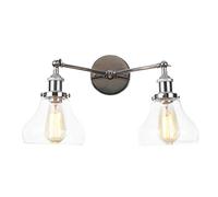 DX26TS Vanity Light Fixtures, Adjustable Wall Lamps Bathroom Mirror Lighting, Clear Glass Shade Sconces Compatible with Bedroom,B,Wall