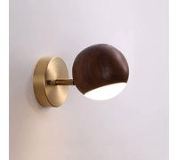 DX26TS Wall Light Brushed Brass Adjustable LED Dimmable Wooden Lamps Bedroom Bedside Lighting Indoor Study Room Reading Decor Lamp A