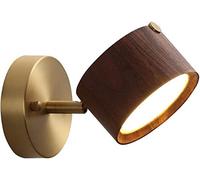 DX26TS Wall Light Brushed Brass Adjustable LED Dimmable Wooden Lamps Bedroom Bedside Lighting Indoor Study Room Reading Decor Lamp A