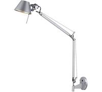 DX26TS Wall Swing Arm Adjustable Lamps E27 1-Light Metal with Study Reading Lighting Bathroom Hallway Indoor Bedside Decor Lamp, Silver B