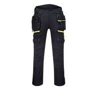 Portwest Dx4 Detachable Holster Pocket Trousers Black & Knee Pads - 48R