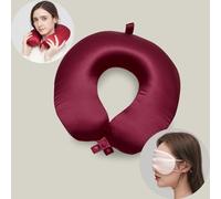 DXAQP Mulberry Silk Travel Pillow Flight Pillow Neck Cushion Suitable for Travel Airplane, Trains, Self-Driving Cars